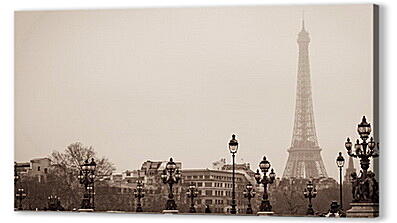 Постер (плакат) - Париж, утренний туман