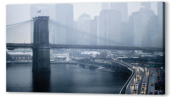 Постер (плакат) - Бруклин в тумане
