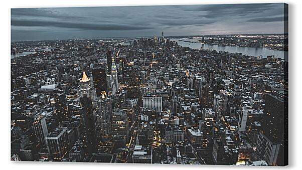 Постер (плакат) - Панорамный вид Нью-Йорка сверху
