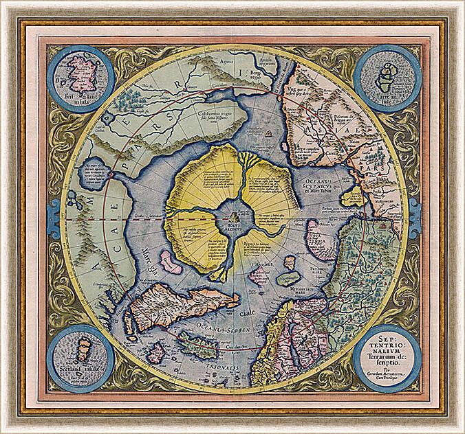 Картина - Карта мира Герхарда Меркатора
