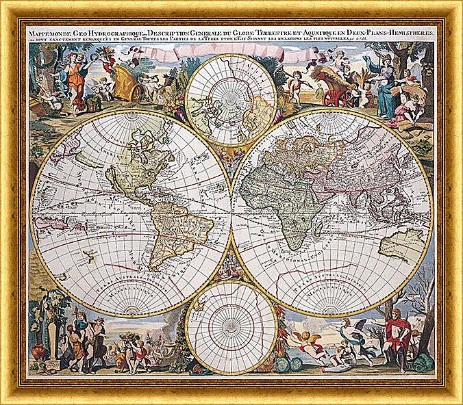 Картина - Старая карта мира
