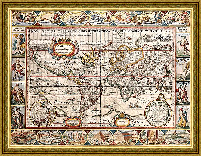 Картина - Карта мира 1606 года
