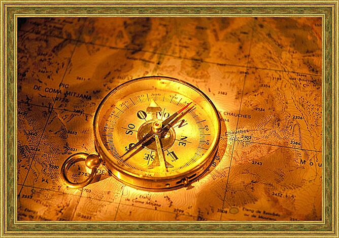 Картина - Карта с компасом
