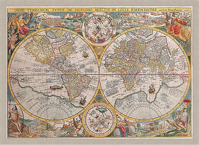 Картина - Карта Петро Планцио 1954 года
