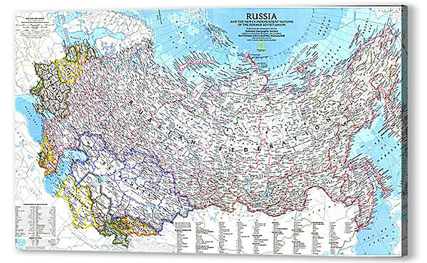 Постер (плакат) - Карта России
