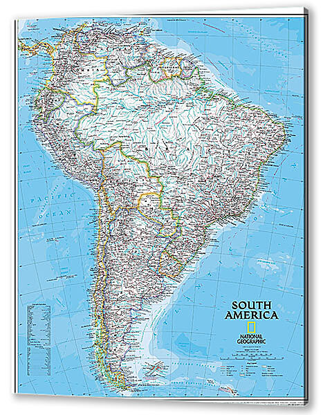 Постер (плакат) - Карта Южной Америки
