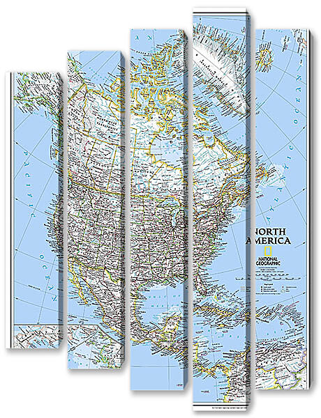 Модульная картина - Карта Северной Америки
