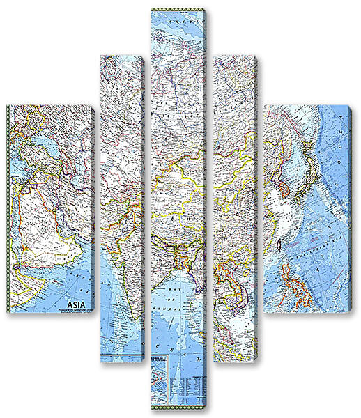 Модульная картина - Карта Азии
