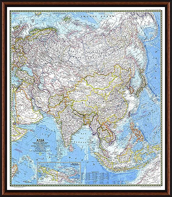 Картина - Карта Азии
