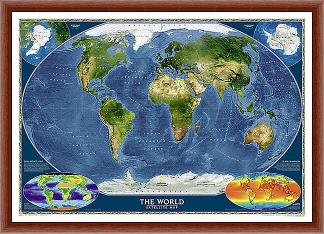 Картина - Карта мира со спутника
