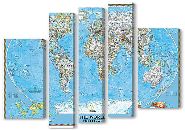 Модульная картина - Карта мира со странами
