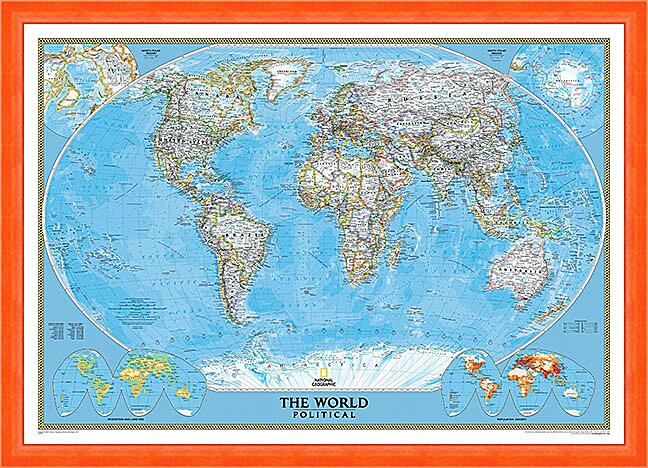 Картина - Карта мира со странами
