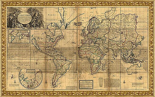Картина - Древняя карта мира

