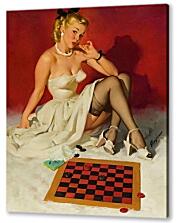 Постер (плакат) - Игра в шашки