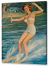 Рыжая девушка на водных лыжах
