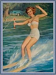 Картина - Рыжая девушка на водных лыжах