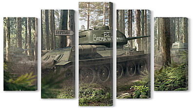 Модульная картина - world of tanks, tank, timber
