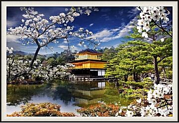 Картина - Храм Кинаку-Дзи. Япония.