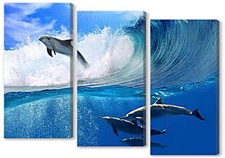Модульная картина - delfines - дельфины
