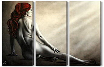 Модульная картина - Red hair woman - девушка с красными волосами

