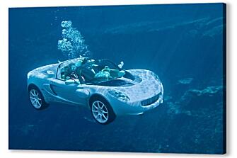 Постер (плакат) - Машина в воде