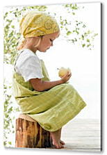 Постер (плакат) - Девочка с яблоком
