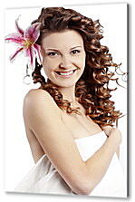 Постер (плакат) - Девушка с орхидеей в волосах