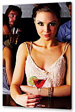 Постер (плакат) - Девушка с коктейлем
