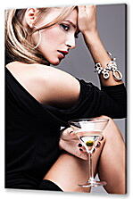 Постер (плакат) - Девушка с мартини

