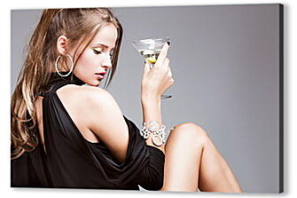 Постер (плакат) - Девушка с мартини
