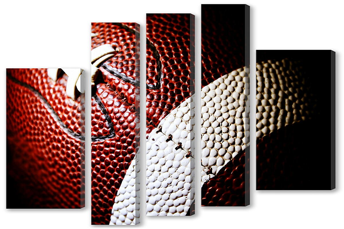 Модульная картина - Шнуровка мяча для регби
