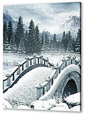 Постер (плакат) - Мост зима мороз
