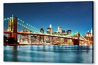 Постер (плакат) - Бруклинский мост. Нью-Йорк. Америка
