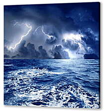 Постер (плакат) - Молнии на море
