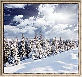 Картина - Елки и белый снег
