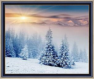 Картина - Восход солнца в горах
