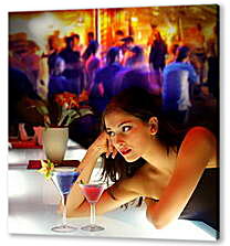 Постер (плакат) - Девушка в баре
