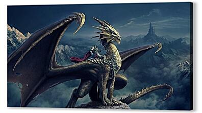 Постер (плакат) - Рыцарь на драконе