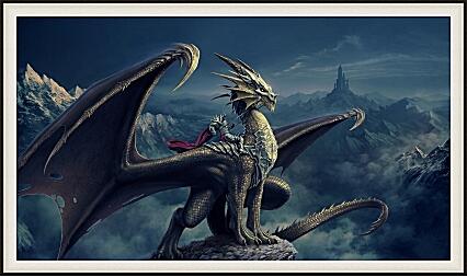 Картина - Рыцарь на драконе