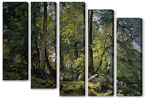 Модульная картина - Буковый лес в Швейцарии