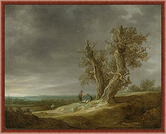 Картина - Landscape with two oaks
