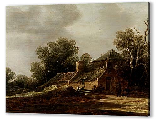 Постер (плакат) - Landscape with peasants hut

