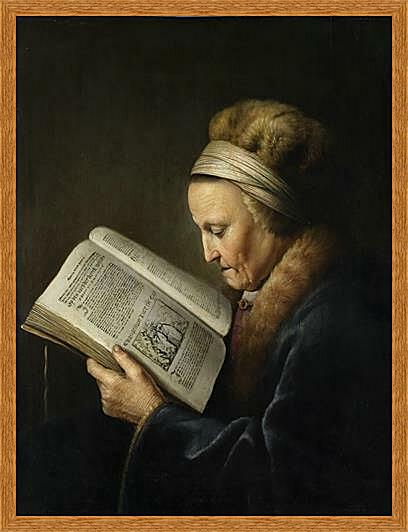 Картина - Oude vrouw lezend in een lectionarium	
