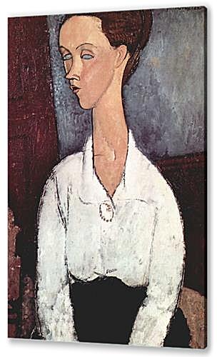 Portrait of Lunia Czechowska in white blouse	

