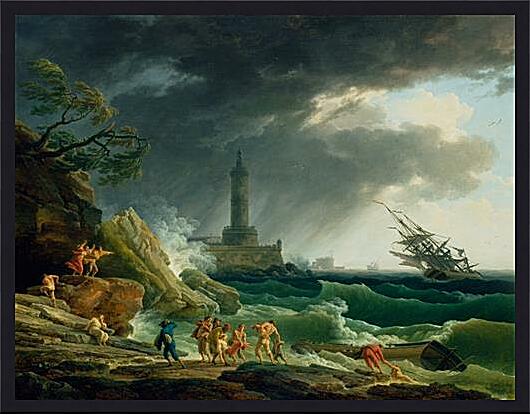 Картина - A Storm on a Mediterranean Coast
