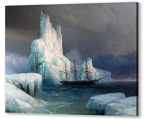 Картина маслом - Ледяные горы в Антарктике	
