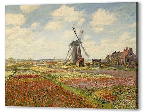 Картина маслом - Fields of Tulip With The Rijnsburg Windmill	
