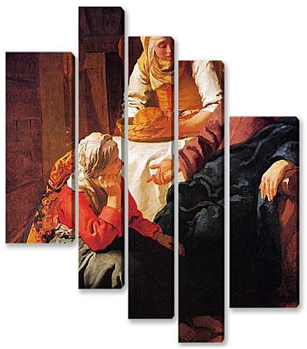 Модульная картина - Христос в доме Марии и Марфы (1665).
