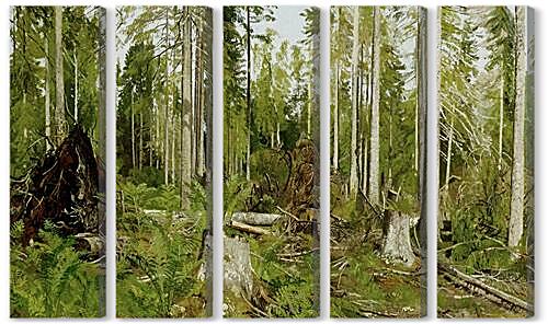 Модульная картина - Сосновый лес	
