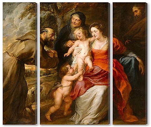 Модульная картина - Святое семейство со святыми Франциском и Анной и младенцем св. Иоанном Крестителем	
